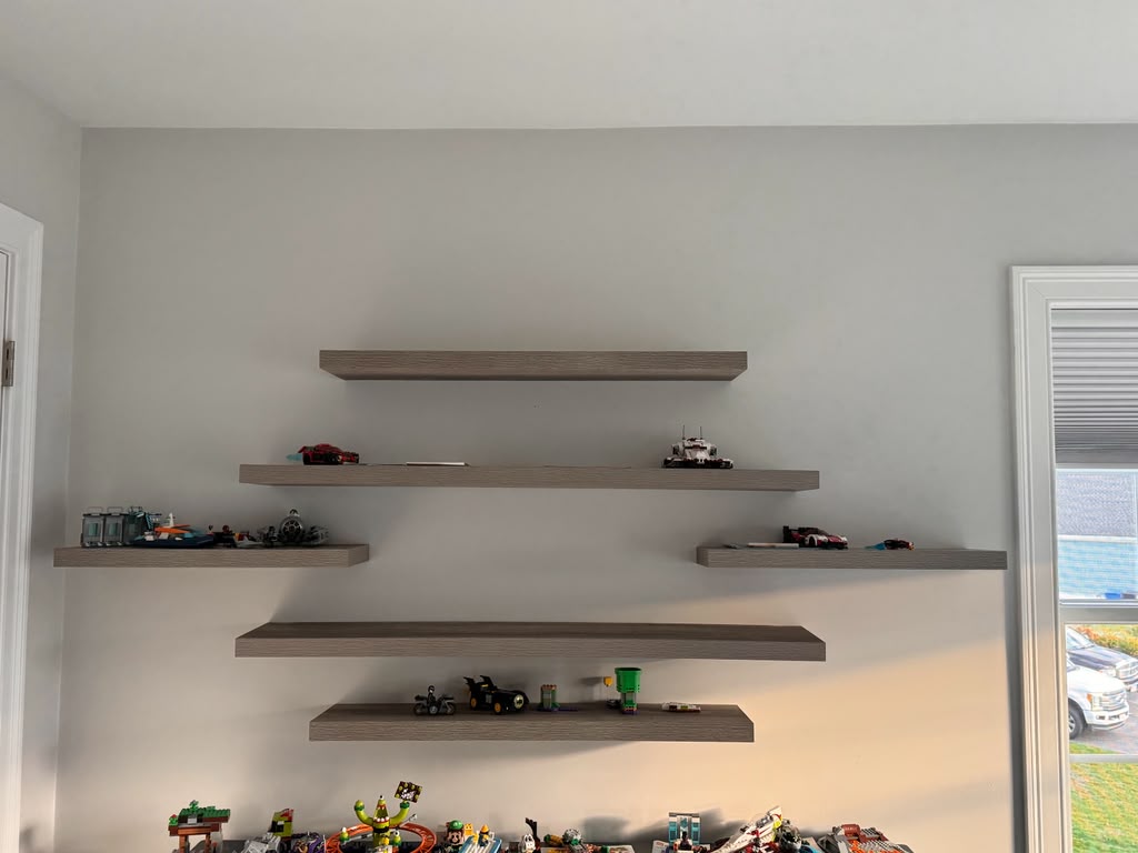 Decorative floating shelves for toys